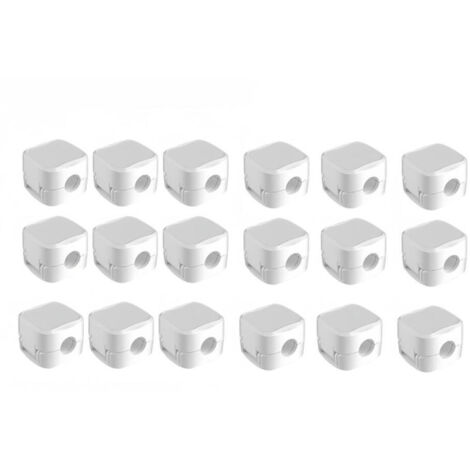 Clips magnéticos para cables, organizador de cables debajo del escritorio, soportes autoadhesivos para cables para oficina en casa, color blanco, 18 unidades.
