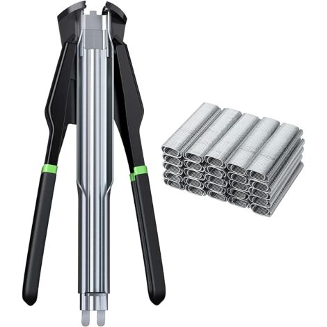 Clips para anillos de cerdo con alicates, clip de cerca automático tipo C, 2500 piezas de anillos de cerca de cerdo galvanizados