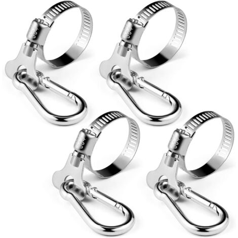 clips para asta de bandera, anillos de acero inoxidable con clip antimosquitos, diámetro ajustable de 0,75 a 1,2 pulgadas