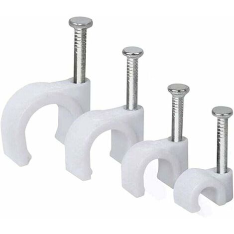Clips para cables AIPERQ Clips para cables con clavos 6 7 8 10 mm Clips para cables Clips para cables con clavos Clips para cables con clavos para fijar el material del cable para fijar el material de