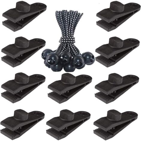 CCYKXA Clips para lona de alta resistencia con cerradura, paquete de 20 clips para lona de alta resistencia, clips de cordón elástico para carpa Shark, clips para toldo de piscina y cubierta de automóvil