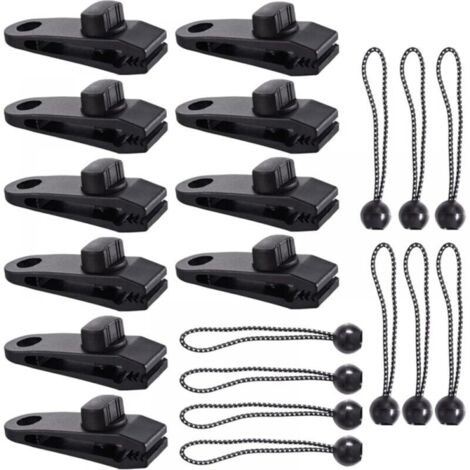 Clips para lonas, 20 piezas de clips para lonas, clips para tiendas de campaña, clips para lonas resistentes, clips para tiendas de campaña con pinzas de cocodrilo para tiendas de campaña, lonas, told