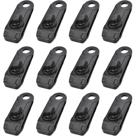 Clips para lonas, clips para carpas, 12 piezas, clips de plástico para lonas para acampar en eventos al aire libre