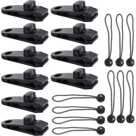 Clips para lonas de tienda, 20 unidades, resistentes, para toldos, con forma de cocodrilo, para tiendas, lonas, toldos y caravanas (20 unidades)