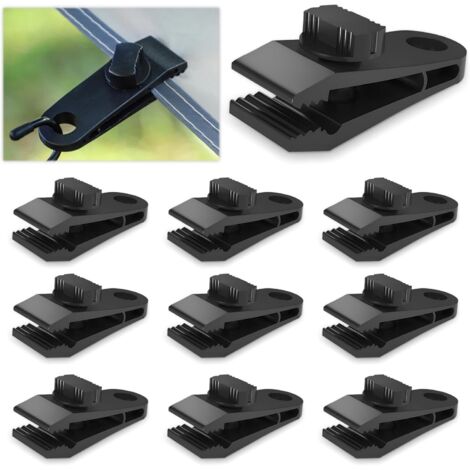 Clips para lonas, sujetadores para lonas de piscina, 40 clips de plástico y nailon para lonas, clips negros para lonas de piscina, clips de fijación para toldos, clips ajustables para lonas, tiendas d