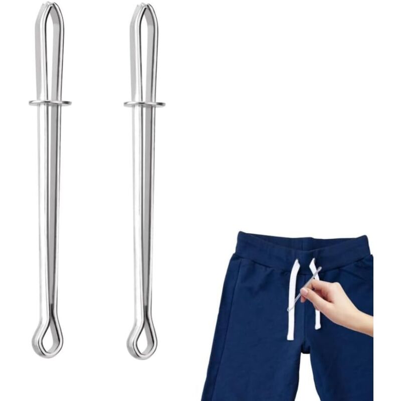 Clips pour cordons de serrage - parfaits pour changer les cordons des sweats à capuche et des vestes - 2 pièces, argentés