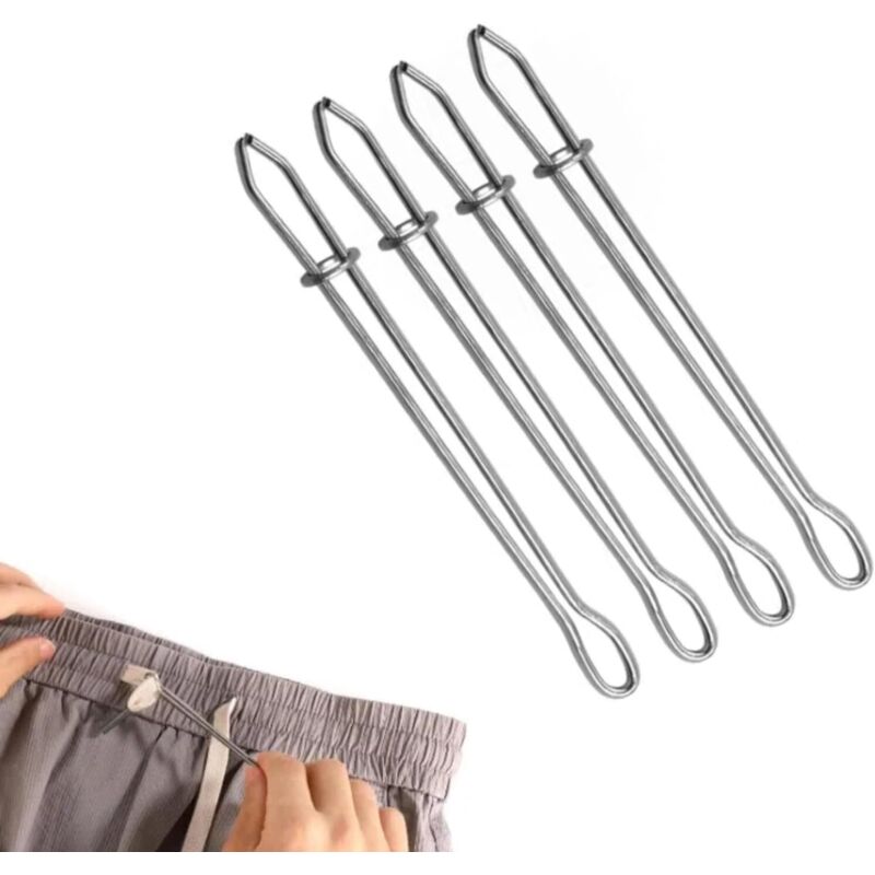 Clips pour cordons de serrage - parfaits pour changer les cordons des sweats à capuche et des vestes - 4 pièces, argentés
