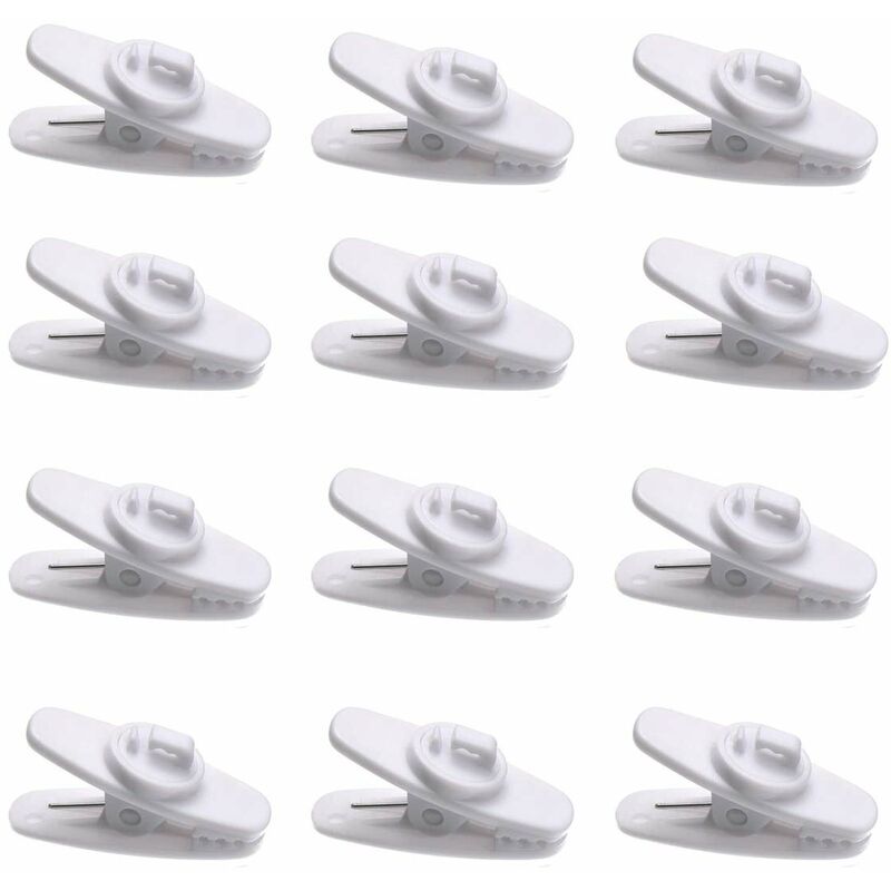 Clips pour Fil d'Écouteur,12 Pièces Blanc Clips Fils pour Casque 360 Degrés Rotation Clips Câble de Casque Clip de Cordon de Casque en Plastique Clip