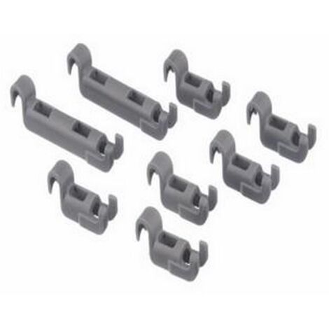Clips pour ratelier panier inférieur (8pcs) (166418-49440) (00611472) Lave-vaisselle BOSCH, NEFF, SIEMENS, GAGGENAU, BALAY, BLAU