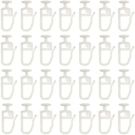 Clips pour stores enrouleurs, crochets blancs pour rideaux à rails, paquet de 50 (clips)