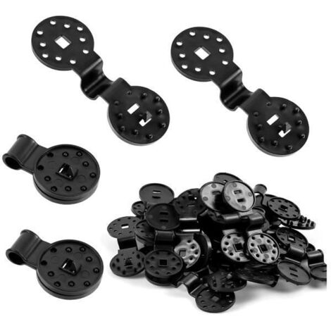 Clips pour Toile d'Ombrage - Fixation pour Brise-Vue - 50 Pièces - Clip Spécial avec Œillet - Blanc