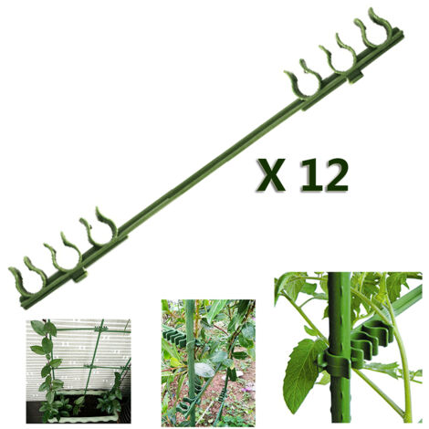Clips universales de plástico para invernaderos – conectores para jaulas de tomates – 12 unidades