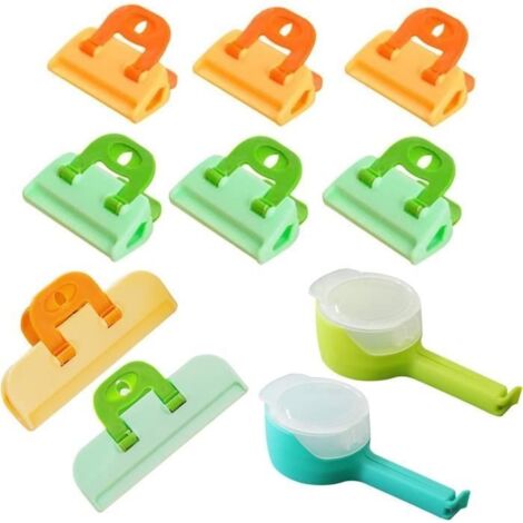 Clips,10 Pcs Clips D'éTanchéité,Pinces Fermeture Hermétique Plastique Durable Alimentaires Sachet Clips D'étanchéité