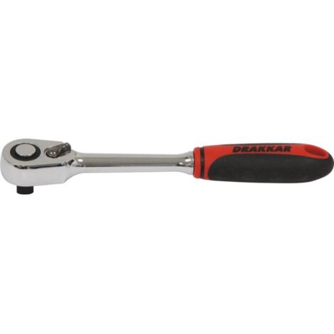 Cliquet 1/2' 72 dents réversible tête compacte avec bouton poussoir DRAKKAR - 15115