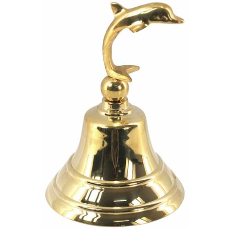 Cloche à main Dauphin en Laiton doré