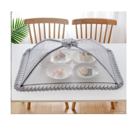 Cloche alimentaire en maille de qualité supérieure -50 x 70 cm - Réutilisable et pliable - Pour pique-nique, extérieur -Protège les aliments contre les mouches, les insectes, les moustiques