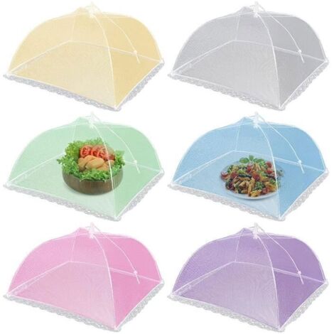 Cloche Alimentaire Parapluie, Cloche a Fruits 6 Pcs, Cloche Anti-Insectes Pop-up, Nourriture Maille, pour Barbecue Pique-Nique