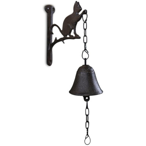 Cloche chat fonte - Fonte - Marron - Décoration d'Autrefois