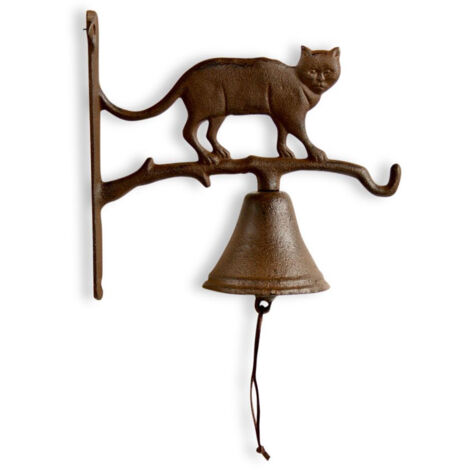 Cloche Chat Fonte Marron 22x9.5x20.5cm