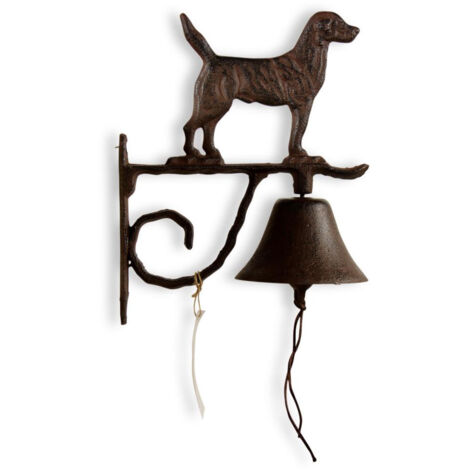 Cloche Chien Fonte Marron 21x11x26cm