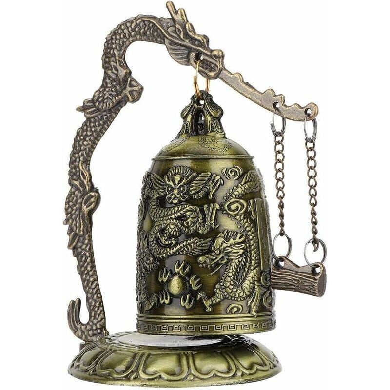 Xinuy - Cloche de Dragon Vintage Carillons Éoliens de Dragon Style Chinois Ornement de Cloche Bouddhiste Vintage Decor à la Maison Bureau