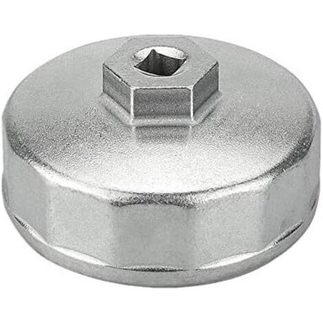 Cloche de Filtre à Huile 74mm 14 Pans en Alliage d'Aluminium Charge Lourde Compatible avec Clef 3/8" Douille 27mm pour Moteur 2,3L et 2,5L Voiture Mercedes Benz Porsche BMW Volkswagen -