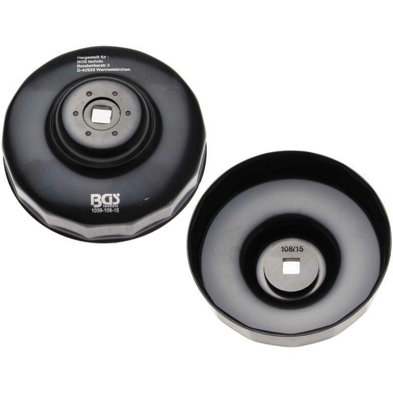 Clé à filtres cloches 15 pans ø 108 mm pour volvo diesel bgs 1039-108-15