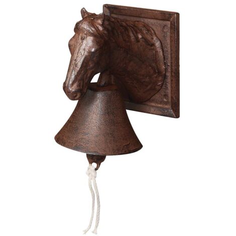Cloche de Porte en Fonte Cheval. Brun. Marque : Esschert Design. Réf. : DB31