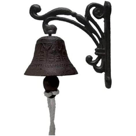 Cloche de Porte en Fonte Cloche de dîner à Suspendre pour l'extérieur, Cloche Murale en Fonte Cloche de Porte en métal Rustique Vintage pour intérieur, extérieur, Jardin, décoration Murale [Classe éne