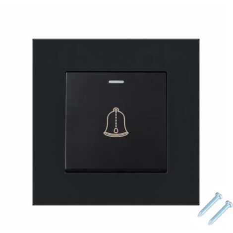 Cloche de porte panneau en verre trempé sonnette 220250 V bouton poussoir panneau en verre interrupteur de cloche de porte pour hôtel à la maison
