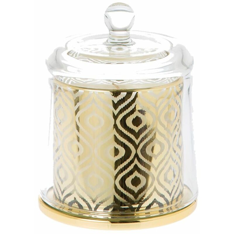 Cloche de verre cachant une bougie décorative