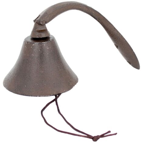 Cloche décorative en fonte pour jardin, ornement mural rustique, accessoire de style vintage pour l'extérieur et l'intérieur