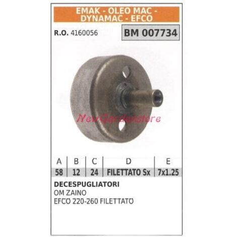 Cloche d'embrayage EMAK débroussailleuse OM ZAINO EFCO 220 260 filetée 007734