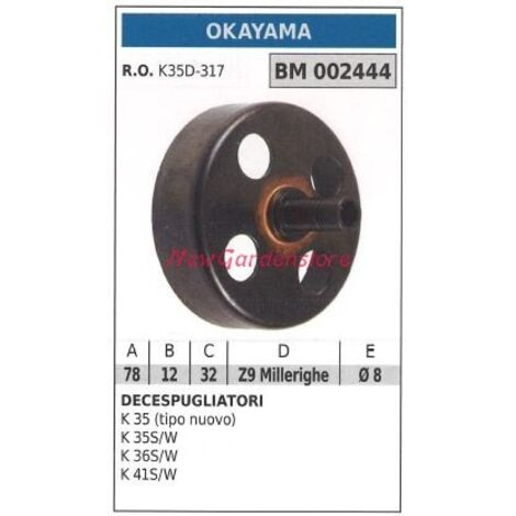 Cloche d'embrayage OKAYAMA débroussailleuse K 35 35S/W 36S/W 41S/W 002444