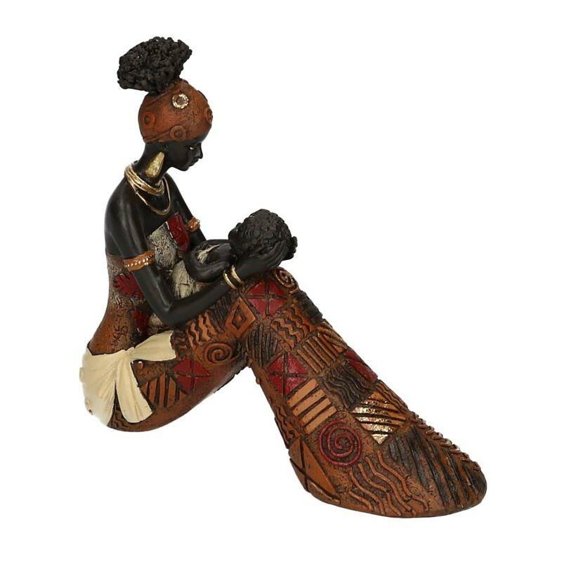 Webmarketpoint - Statue femme africaine en résine cm18,5x6h17