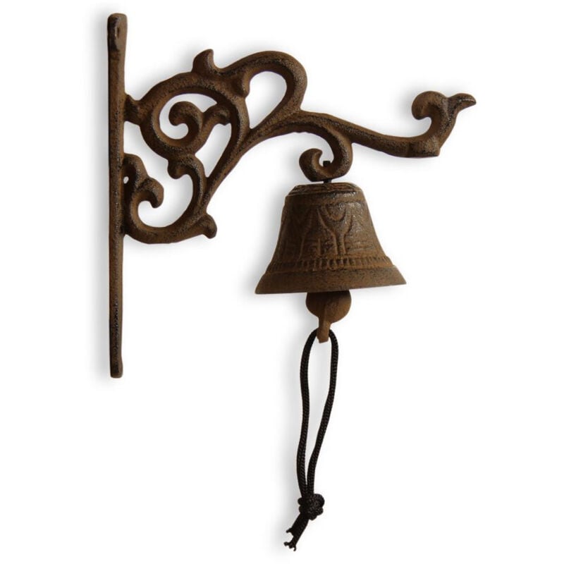 Cloche Fonte Marron 18x7.5x17.5cm - Décorations d'Autrefois - Marron