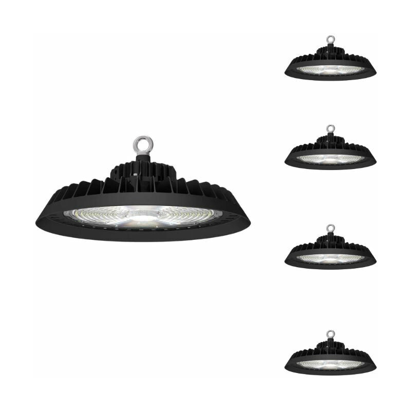 Silumen - Suspension industrielle ufo 150w 160lm/w avec détecteur de mouvement - Pack de 5 / Blanc Froid
