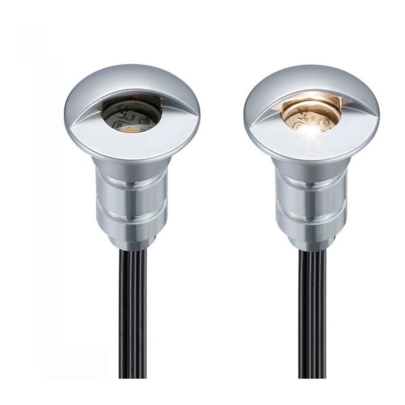 Barcelona Led - Kit 6 spots 0,3W 12V-DC Ø26x41mm IP67 + câbles + alimentation - Blanc Froid
