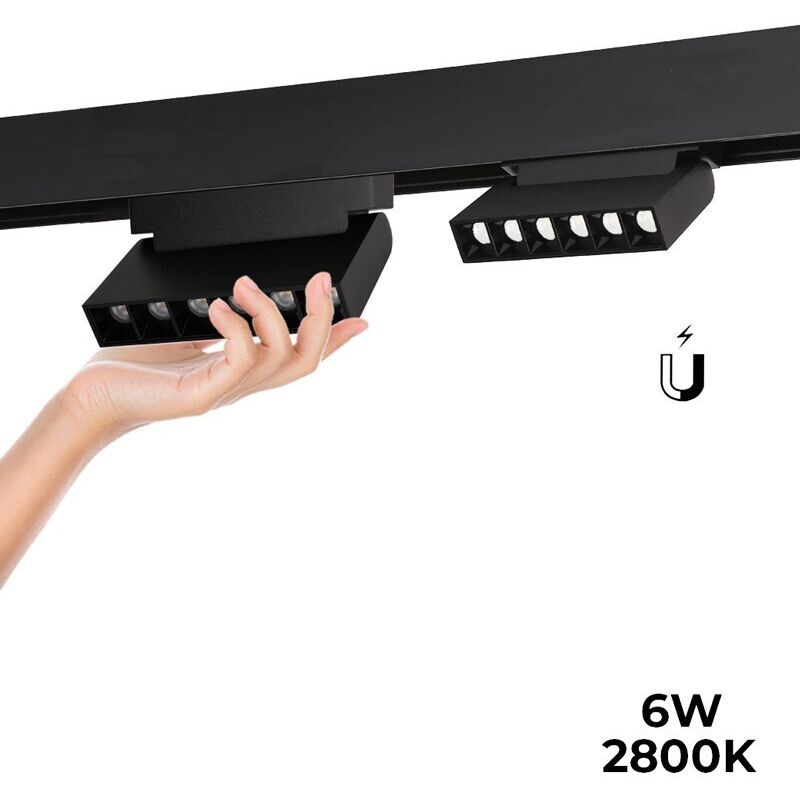 Spot led linéaire orientable sur rail magnétique 48V - 6W - - Blanc Chaud Spot led linéaire orientable sur rail magnétique 48V - 6W - - Blanc Chaud