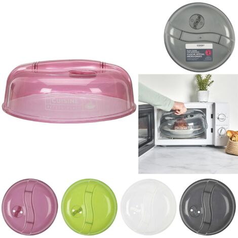 Cloche micro-ondes 26 cm en plastique PP – Capuchon amovible pour vapeur – Évite projections alimentaires difficiles à nettoyer