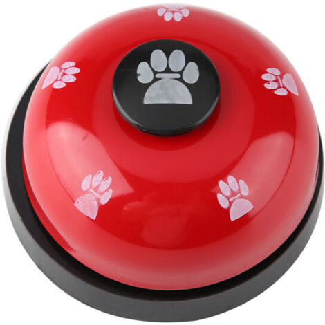 Cloche pour animaux de compagnie de dessin animé mignon et durable en fer pour jouet interactif pour chien et chat (rouge)