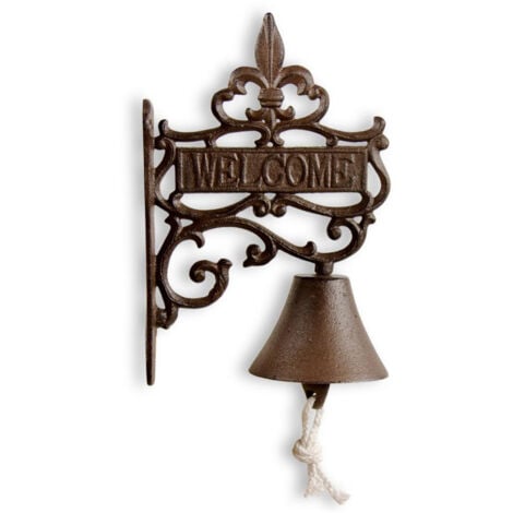 Cloche Welcome Fonte Marron 18x10.5x26.5cm