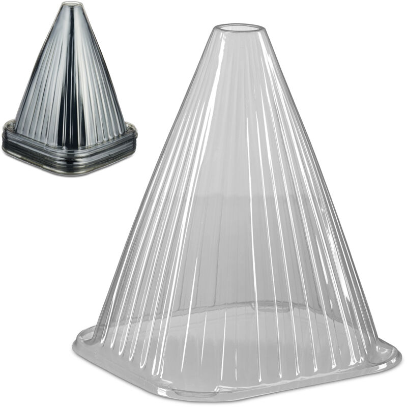 Relaxdays Cloches à salade, lot de 10, protection contre le gel et les escargots, 22 x 19 x 19 cm, en plastique, grises
