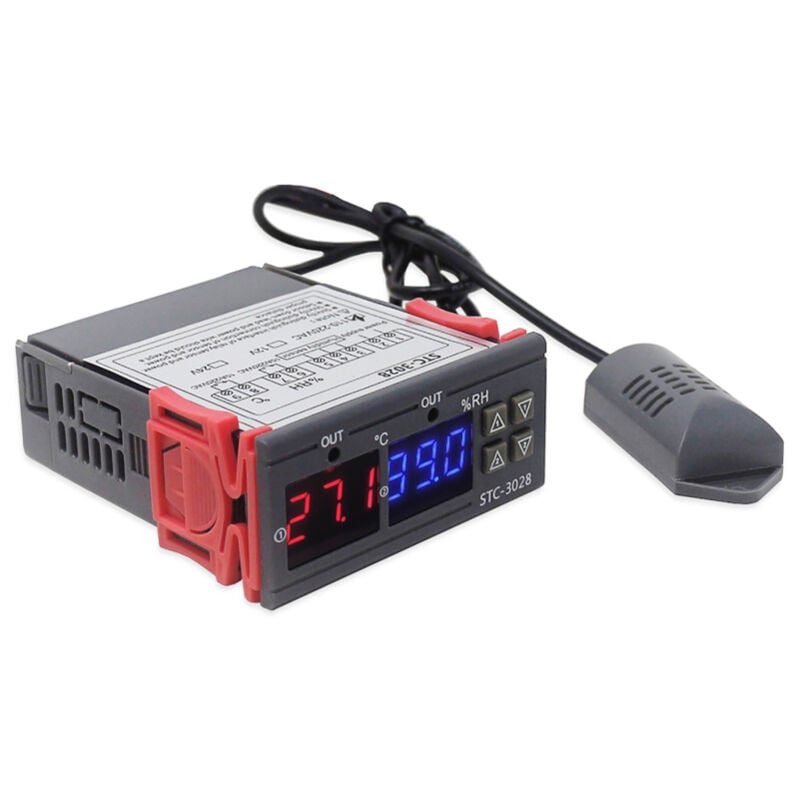 Thermostat et hygromètre à affichage numérique, régulateur de température et d'humidité, avec sonde intégrée, sortie relais 110-220 V
