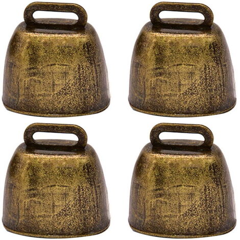 Cloches de Vache en Métal Bronze Ancien 35 x 35 mm, Lot de 8 Décorations Suspendues pour Jardin et Animaux