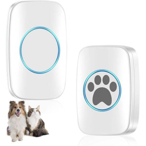 Cloches d'entraînement sans fil pour animaux de compagnie : sonnette de porte étanche IP44, sonnette pour chat avec 60 sonneries et 5 niveaux de réglage du volume, sonnette pour chien (1