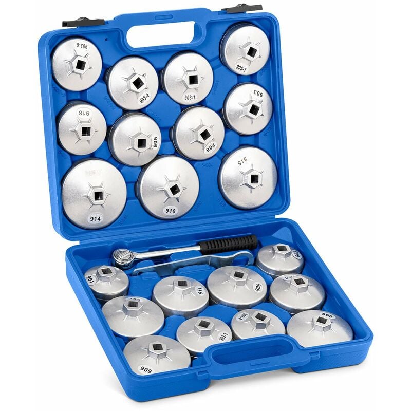 Cloches filtre à huile coffret de clés de vidange (21 cloches filtre à huile, douille pour clé à cliquet, universel)