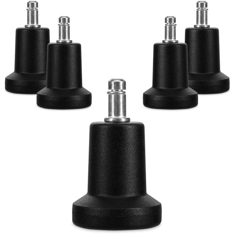 Cloches pour Chaise de Bureau - Lot 5 Embouts Remplacement roulettes de Chaise 10/22 mm - Pied de siège Fixe et Silencieux pour Sol Dur npterbl