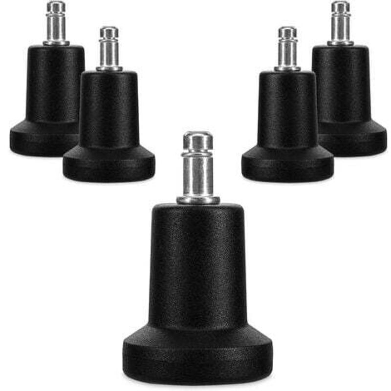Cloches pour chaise de bureau - Lot 5 embouts remplacement roulettes de chaise 10/22 mm - Pied de siège fixe et silencieux pour sol dur