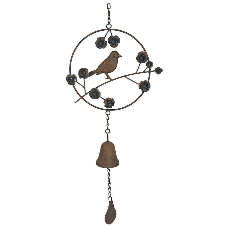 La Grande Prairie - Clochette Oiseau 24x6x70cm - Rouille patiné